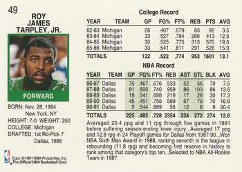 1991-92 Hoops #49 Roy Tarpley Back