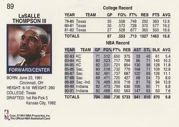 1991-92 Hoops #89 LaSalle Thompson Back