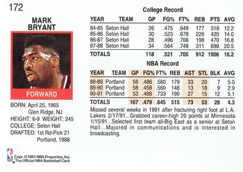 1991-92 Hoops #172 Mark Bryant Back