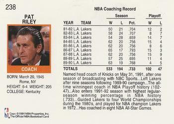 1991-92 Hoops #238 Pat Riley Back