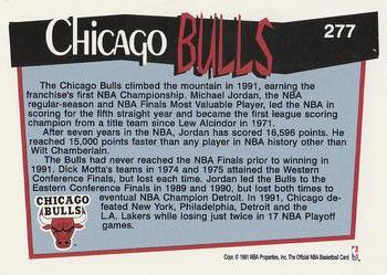1991-92 Hoops #277 Chicago Bulls Back