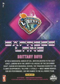 2019 Donruss WNBA - Express Lane #2 Brittany Boyd Back