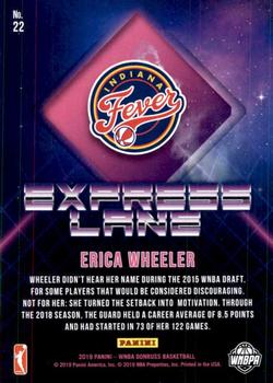 2019 Donruss WNBA - Express Lane #22 Erica Wheeler Back