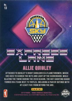 2019 Donruss WNBA - Express Lane Purple Press Proof #13 Allie Quigley Back