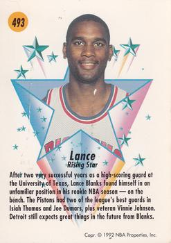 1991-92 SkyBox #493 Lance Blanks Back