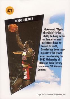 1991-92 SkyBox #579 Clyde Drexler Back