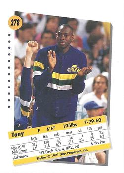 1991-92 SkyBox #278 Tony Brown Back