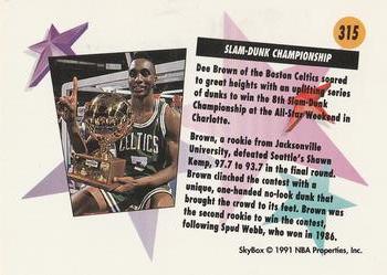 1991-92 SkyBox #315 Dee Brown Back