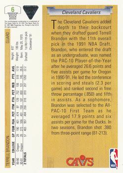 1991-92 Upper Deck #6 Terrell Brandon Back