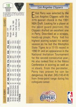1991-92 Upper Deck #18 Elliot Perry Back