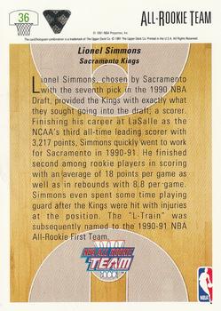 1991-92 Upper Deck #36 Lionel Simmons Back