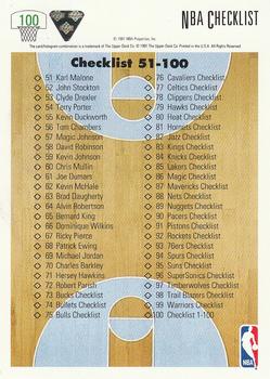 1991-92 Upper Deck #100 Checklist: 1-100 Back