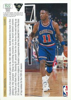 1991-92 Upper Deck - Rookie Standouts #R22 Terrell Brandon Back