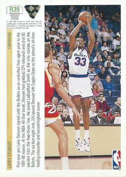1991-92 Upper Deck - Rookie Standouts #R39 Larry Stewart Back