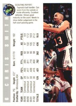 1992 Classic Draft Picks #6 Chris Smith Back