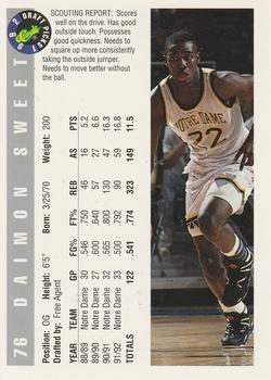 1992 Classic Draft Picks #76 Daimon Sweet Back