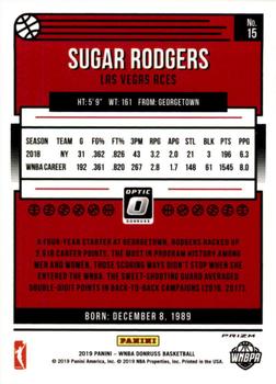 2019 Donruss WNBA - Optic Holo #15 Sugar Rodgers Back