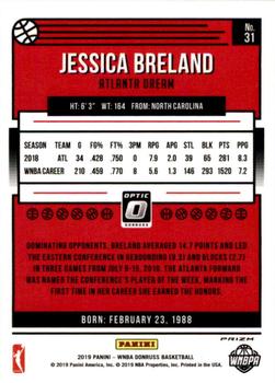 2019 Donruss WNBA - Optic Holo #31 Jessica Breland Back