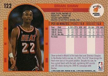 1992-93 Fleer #122 Brian Shaw Back