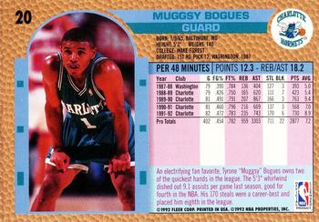1992-93 Fleer #20 Muggsy Bogues Back