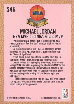 1992-93 Fleer #246 Michael Jordan Back