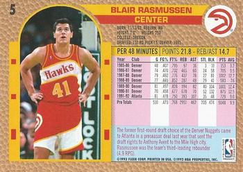 1992-93 Fleer #5 Blair Rasmussen Back