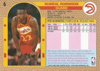 1992-93 Fleer #6 Rumeal Robinson Back