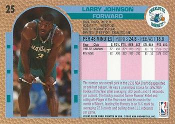 1992-93 Fleer #25 Larry Johnson Back