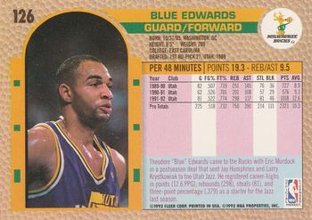 1992-93 Fleer #126 Blue Edwards Back