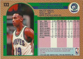 1992-93 Fleer #132 Tony Campbell Back