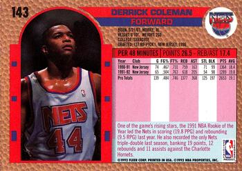 1992-93 Fleer #143 Derrick Coleman Back