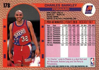 1992-93 Fleer #178 Charles Barkley Back