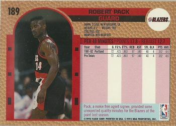 1992-93 Fleer #189 Robert Pack Back