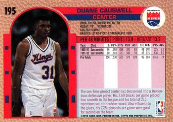 1992-93 Fleer #195 Duane Causwell Back