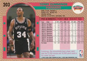1992-93 Fleer #203 Terry Cummings Back