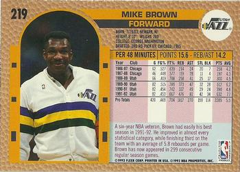 1992-93 Fleer #219 Mike Brown Back