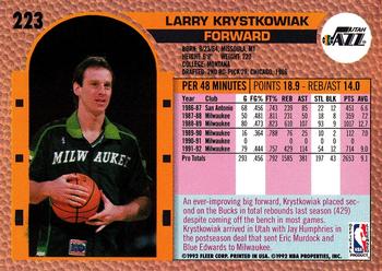 1992-93 Fleer #223 Larry Krystkowiak Back