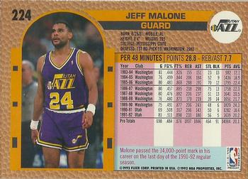 1992-93 Fleer #224 Jeff Malone Back
