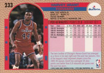 1992-93 Fleer #233 Harvey Grant Back