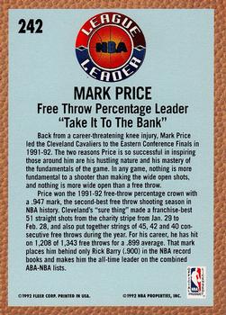 1992-93 Fleer #242 Mark Price Back