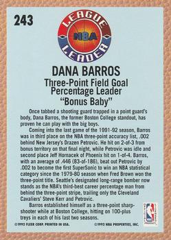 1992-93 Fleer #243 Dana Barros Back