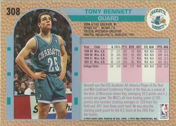 1992-93 Fleer #308 Tony Bennett Back