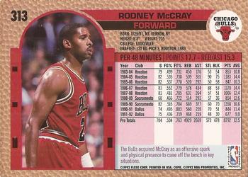 1992-93 Fleer #313 Rodney McCray Back
