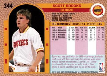 1992-93 Fleer #344 Scott Brooks Back