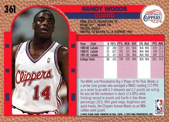 1992-93 Fleer #361 Randy Woods Back