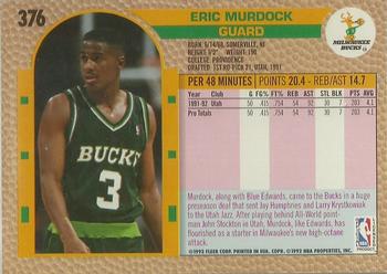 1992-93 Fleer #376 Eric Murdock Back