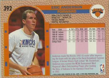 1992-93 Fleer #392 Eric Anderson Back