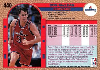 1992-93 Fleer #440 Don MacLean Back