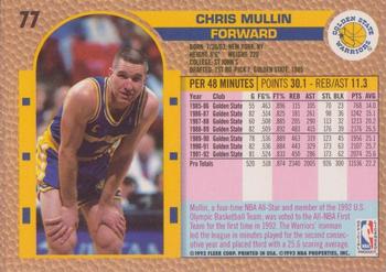 1992-93 Fleer #77 Chris Mullin Back