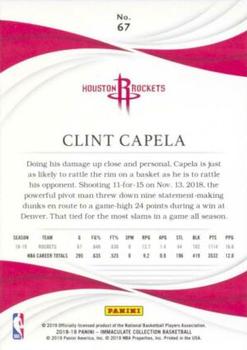 2018-19 Panini Immaculate Collection #67 Clint Capela Back